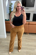 Cordelia Bootcut Corduroy Pants in Camel - Maple Row Boutique 