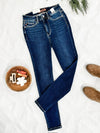 Judy Blue Thermal Skinny Jeans In Dark Wash - Maple Row Boutique 