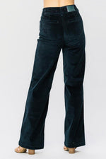 Judy Blue High Waist Emerald Corduroy Wide Leg Jeans - Maple Row Boutique 