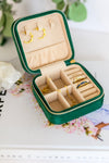 Kept and Carried Velvet Jewlery Box in Green - Maple Row Boutique 