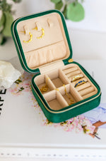 Kept and Carried Velvet Jewlery Box in Green - Maple Row Boutique 