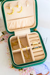 Kept and Carried Velvet Jewlery Box in Green - Maple Row Boutique 