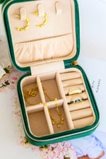 Kept and Carried Velvet Jewlery Box in Green - Maple Row Boutique 