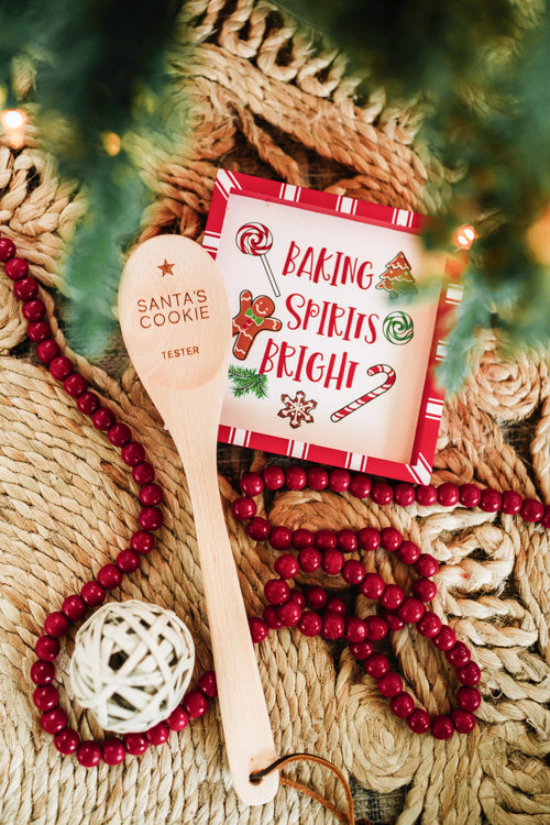11.24 Santa's Cookie Tester Wooden Spoon 11.24 - Maple Row Boutique 