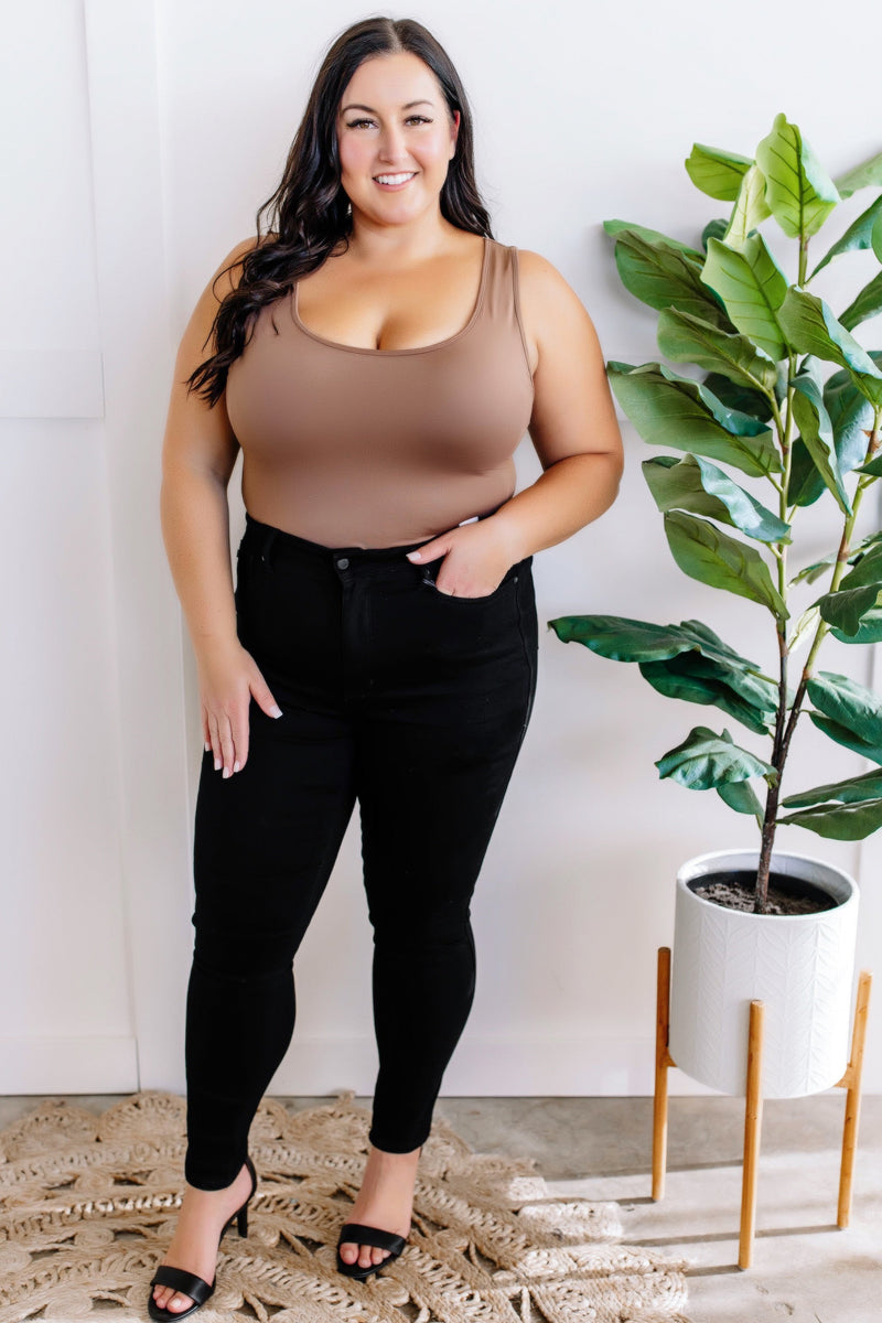 Tummy Control Classic Skinny Black Judy Blue Jeans - Maple Row Boutique 