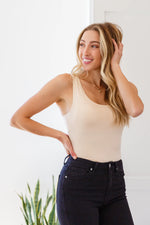 Keep Me Around Bodysuit in Beige - Maple Row Boutique 