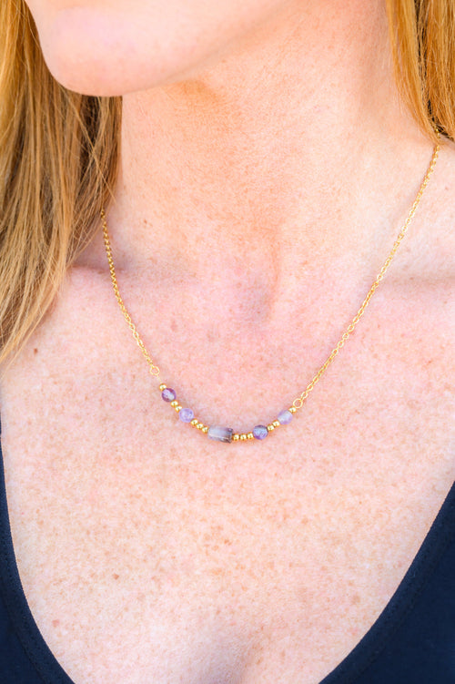 Lavender Moments Beaded Necklace - Maple Row Boutique 
