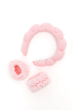 Lost in the Moment Headband and Wristband Set in Pink - Maple Row Boutique 