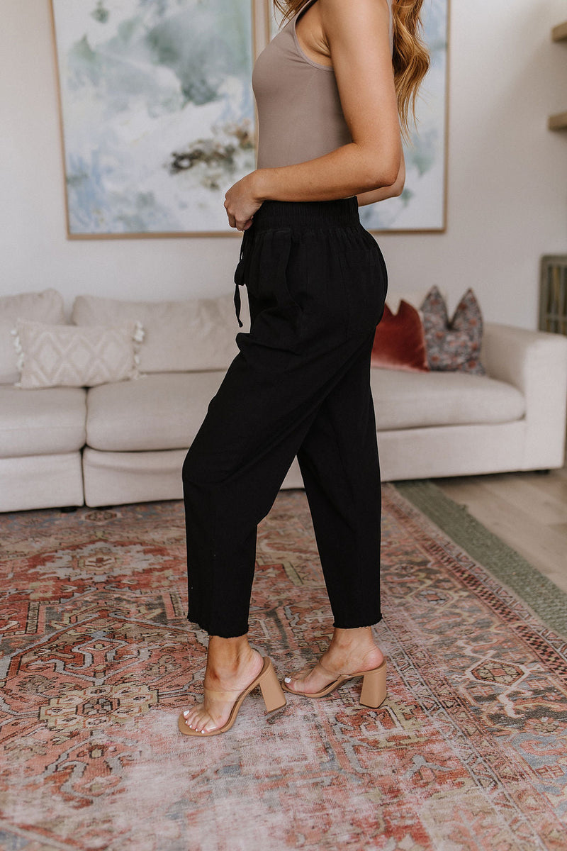 Love Me Dearly High Waisted Pants in Black - Maple Row Boutique 