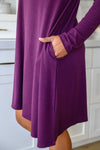 Most Reliable Long Sleeve Knit Dress In Plum - Maple Row Boutique 