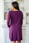 Most Reliable Long Sleeve Knit Dress In Plum - Maple Row Boutique 