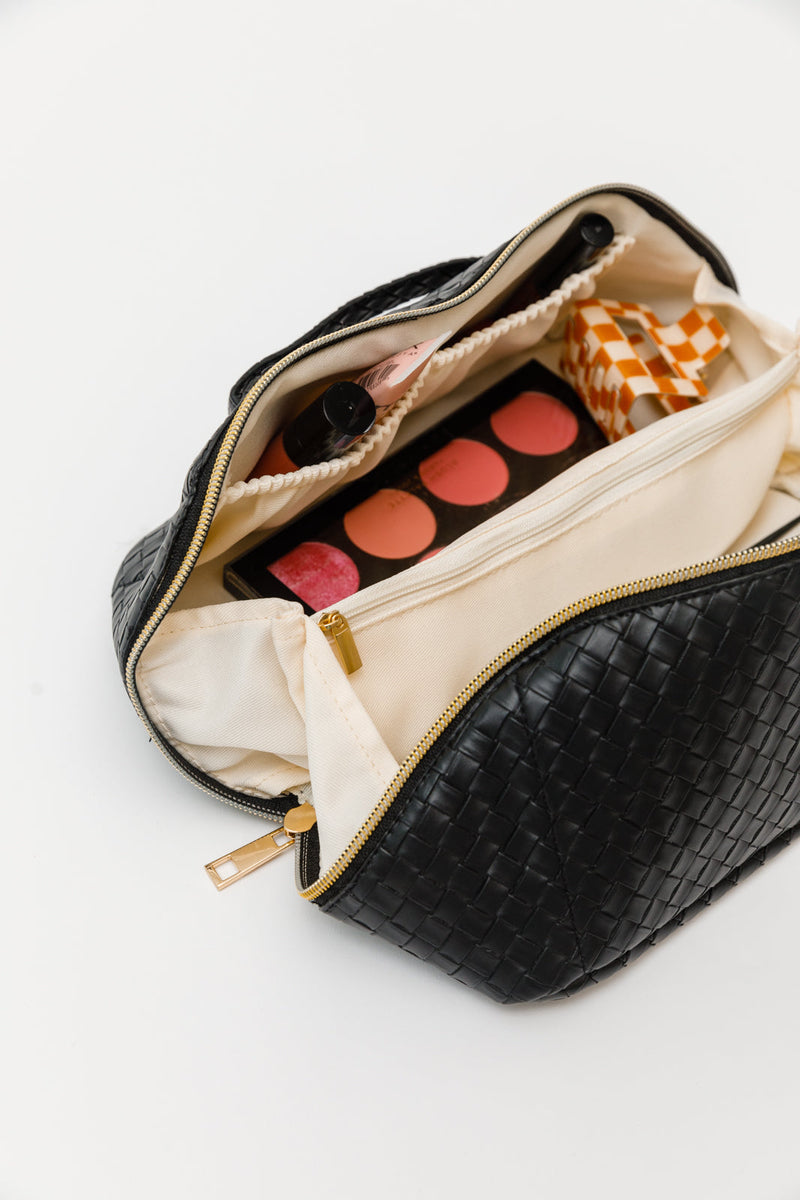 New Dawn Large Capacity Cosmetic Bag in Black - Maple Row Boutique 