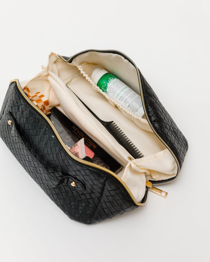 New Dawn Large Capacity Cosmetic Bag in Black - Maple Row Boutique 