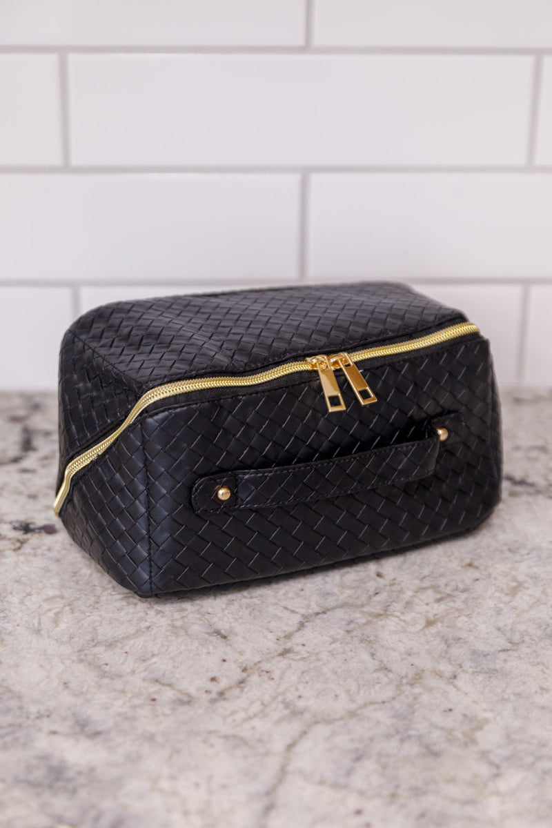 New Dawn Large Capacity Cosmetic Bag in Black - Maple Row Boutique 