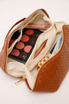 New Dawn Large Capacity Cosmetic Bag in Cognac - Maple Row Boutique 