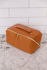 New Dawn Large Capacity Cosmetic Bag in Cognac - Maple Row Boutique 