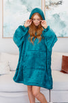 Oversized Velour Blanket Hoodie in Green - Maple Row Boutique 