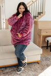 Oversized Velour Blanket Hoodie in Purple - Maple Row Boutique 
