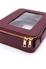 PU Leather Travel Cosmetic Case in Wine - Maple Row Boutique 