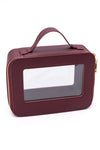 PU Leather Travel Cosmetic Case in Wine - Maple Row Boutique 