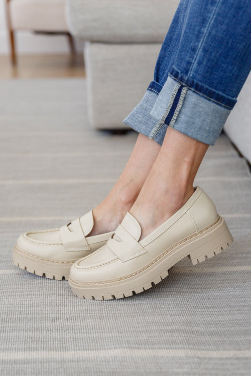 Penny For Your Thoughts Loafers in Bone - Maple Row Boutique 