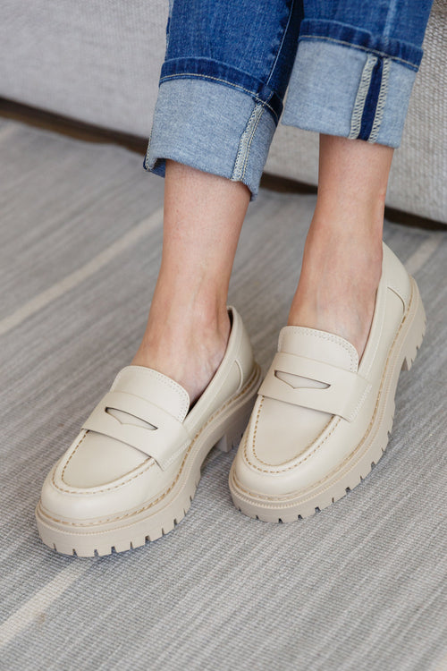 Penny For Your Thoughts Loafers in Bone - Maple Row Boutique 