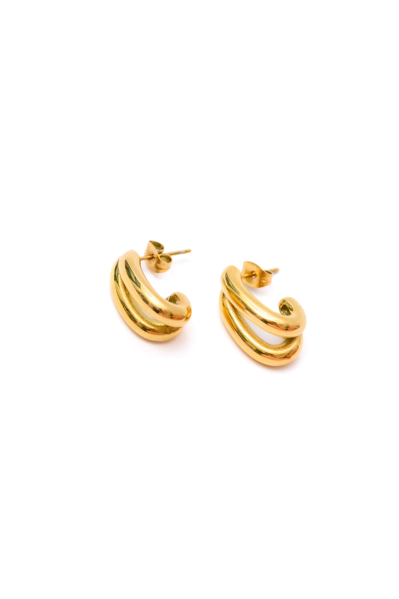 Pushing Limits Gold Plated Earrings - Maple Row Boutique 