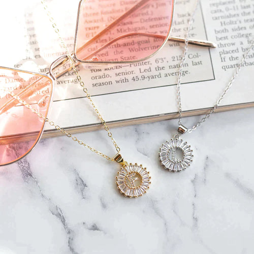 PREORDER: Mini Radiant Initial Necklace - Maple Row Boutique 