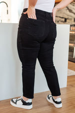 Reese Rhinestone Slim Fit Jeans in Black - Maple Row Boutique 
