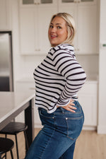 Self Improvement V-Neck Striped Sweater - Maple Row Boutique 