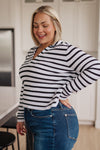 Self Improvement V-Neck Striped Sweater - Maple Row Boutique 