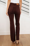 Sienna High Rise Control Top Flare Jeans in Espresso - Maple Row Boutique 