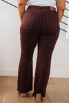 Sienna High Rise Control Top Flare Jeans in Espresso - Maple Row Boutique 