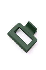 Small Square Claw Clip in Matte Army - Maple Row Boutique 