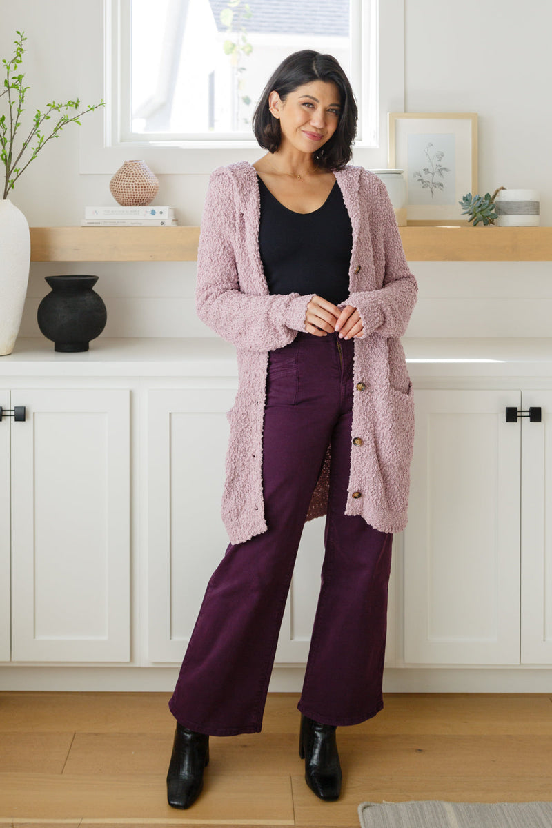 Petunia High Rise Wide Leg Jeans in Plum - Maple Row Boutique 