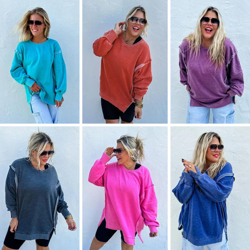 PREORDER: Classic Crew Pullover In Six Colors - Maple Row Boutique 