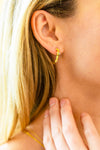 Santana Studded Hoop Earrings - Maple Row Boutique 