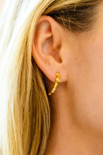 Santana Studded Hoop Earrings - Maple Row Boutique 