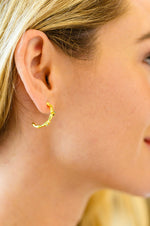 Santana Studded Hoop Earrings - Maple Row Boutique 