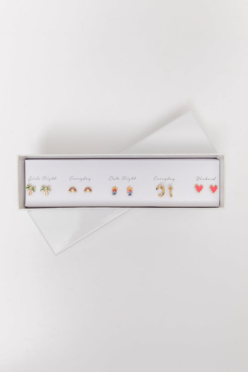 Sunny State Of Mind Box Earring Set - Maple Row Boutique 