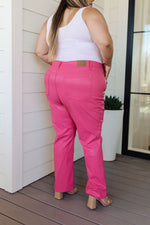 Tanya Control Top Faux Leather Pants in Hot Pink - Maple Row Boutique 
