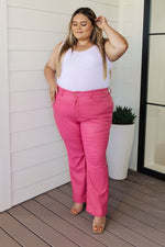 Tanya Control Top Faux Leather Pants in Hot Pink - Maple Row Boutique 