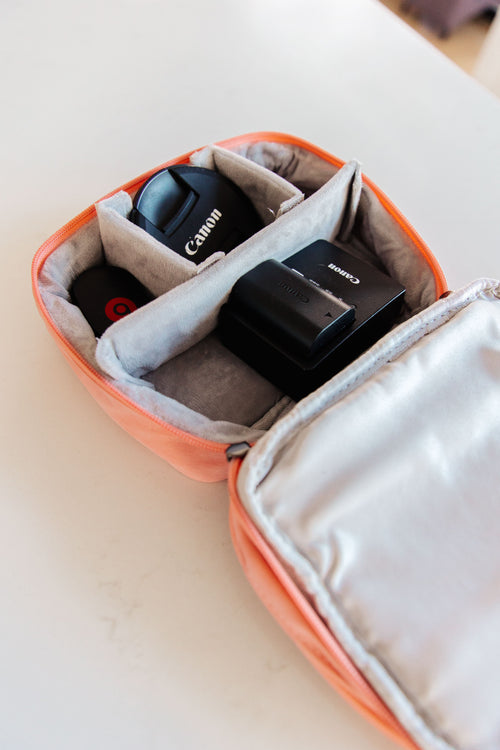 Travel Cord Organizer Case in Pink - Maple Row Boutique 