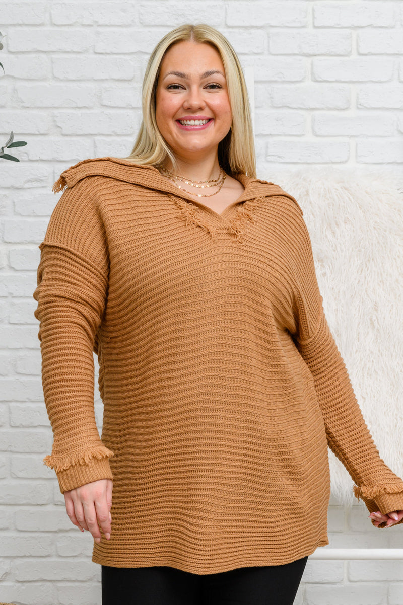 Travel Far & Wide Sweater in Taupe - Maple Row Boutique 