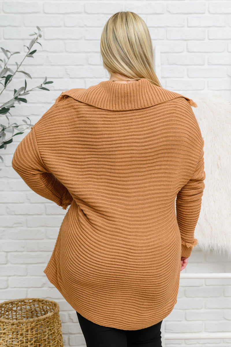 Travel Far & Wide Sweater in Taupe - Maple Row Boutique 