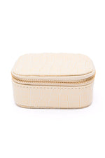 Travel Jewelry Case in Cream Snakeskin - Maple Row Boutique 