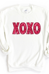 XOXO RED FAUX SEQUIN SWEATSHIRT - Maple Row Boutique 