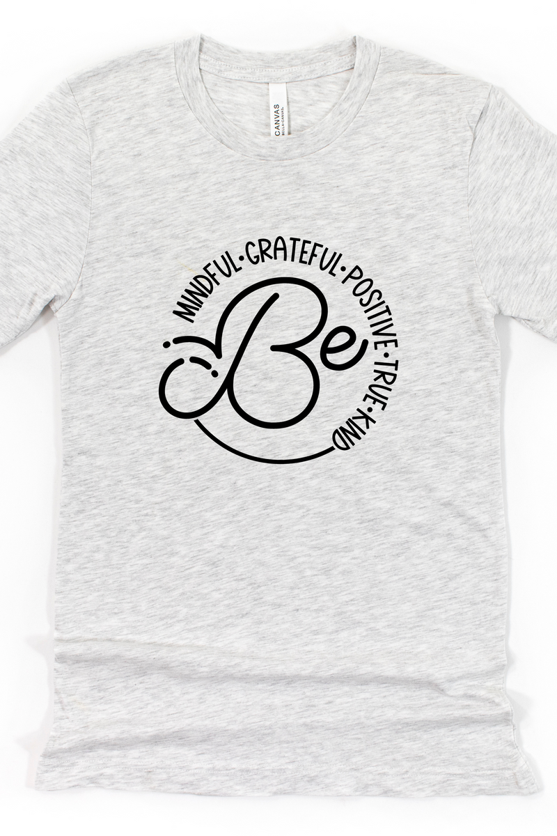BE KIND POSITIVES VIBES TEE(BELLA CANVAS) - Maple Row Boutique 