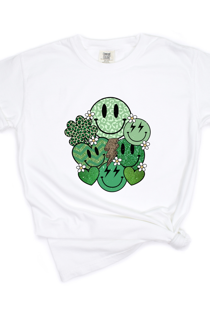 SMILE SHAMROCK TEE (COMFORT COLORS) - Maple Row Boutique 