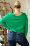 Very Understandable V-Neck Sweater in Green - Maple Row Boutique 